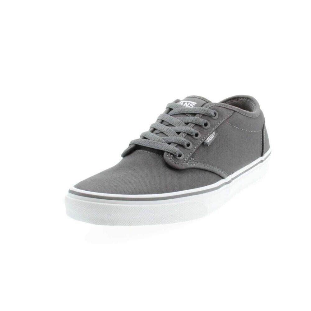 VANS Atwood Big Kids Youth Girls‎ Boys Pewter White Canvas Shoes Sneakers sz 4